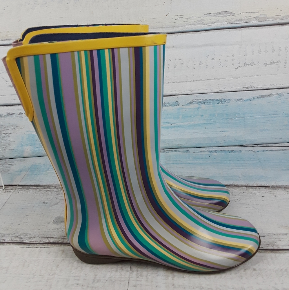 Women's Rubber Multicolor Sporto Rain Boots Size 7